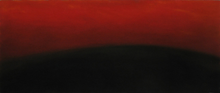Image of an artwork where the artist used pastel to create a nebulous color field.